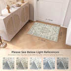Deerly Boho 2x3 Area Rug Entryway Rugs for Bedroom Bathroom Kitchen 2x3 Small Soft Rugs Low Pile Keep Off Rug Carpet Washable Rug Oriental Vintage Area Rug Cream