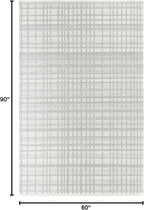Mark&Day Wool Rugs, 5x8 Ishaq Solid and Border Light Grey Area Rug, Grey Ivory Carpet for Living Room, Bedroom or Kitchen (5' x 7'6")