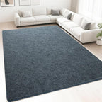 HQAYW 7x10 Large Area Rugs for Living Room Bedroom, Modern Thickened Memory Foam Soft Rug, Low Pile Minimalist Washable Non Slip Carpets for Kids Girls Boys Nursery Dorm Home Decor, Navy Blue