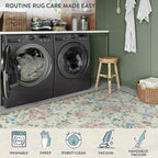 Lahome Vintage Floral Area Rugs 8x10,Large Rugs for Living Room Boho Area Rug Machine Washable, Low Pile Bedroom Rugs 8x10 Carpet for Office Rug Playroom Dining Room（Cream/Green）