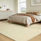 Solid Washable Area Rug - 6x9 Medium Pile Faux Cashmere Carpet for Living Room Bedroom, Light Yellow
