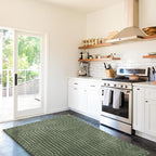 Revival Rugs Soloba 3'11"x6'1" Machine Washable Area Rug for Kitchen Bedroom - 100% Recycled Oeko-TEX Certified, Medium Pile, Green