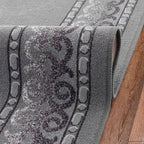 Antep Rugs Alfombras Bordered Modern 8x10 Non-Slip (Non-Skid) Low Pile Rubber Backing Indoor Area Rug (Gray, 7'10" x 10')