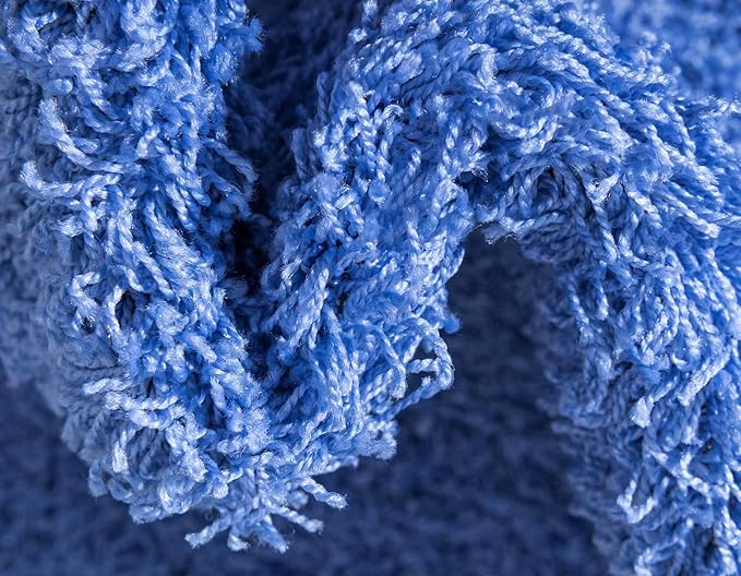 Unique Loom Solid Shag Collection Area Rug (6' 1" Round, Periwinkle Blue)