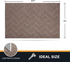PURRUGS Dirt Trapper Door Mat 32" x 47", Non-Slip Machine Washable Entry Rug, Shoe Scraper, Dog Doormat, Super Absorbent Welcome Mat for Front & Back Door, Muddy Wet Shoes & Paws, Grayish Brown