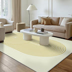 Bavni Area Rugs 8x10, Modern Soft Bedroom Rug, Machine Washable Rug Non Slip, Indoor Low Pile Large Rugs for Living Room, Dining Room, Beige Yellow Lines