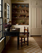 Loloi Chris Loves Julia Calvin Collection CLV-01 Apricot/Ivory 2'-7" x 7'-6" Runner Rug Checkered Neutral Soft Living Room Bedroom Carpet