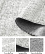 Art&Tuft Non-Slip Runner Rug - 2.5x12 Runner Rug Washable Low-Pile Rugs Runners, Soft Distressed Carpet Runner for Bedroom Bathroom Kitchen Laundry Living Room, Grey