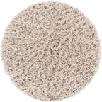 Unique Loom Davos Shag Collection Area Rug - Solid (2' Round, Linen)