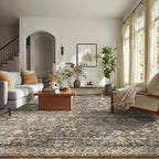 8x10 Washable Area Rugs Ultral Soft Non-Slip Stain Resistant Vintage Boho Large Carpet for High-Traffic Living Room & Dining Room