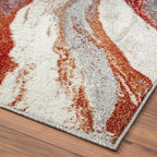 LUXE WEAVERS Lagos Collection 7983 Abstract Red 8x10 Art Deco Geometric Area Rug
