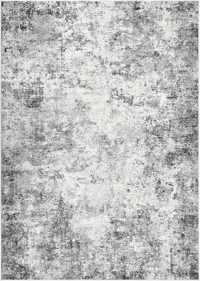 7x9 Area Rug Living Room Rugs - Washable Neutral Modern Abstract Soft Thin Large Rug Indoor Floor No Slip Rug Carpet for Bedroom Under Dining Table Home Office Decor - Grey