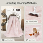 Valenrug Washable Rugs 8x10 - Non Slip 8x10 Area Rugs for Living Room, Stain Resistant Area Rugs for Bedroom, Foldable Machine Washable Area Rug(8'x10', Light Pink)