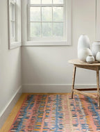 Dash and Albert Paint Chip Wool Area Rug - 3' x 5' Coral Graphic Hand Micro Hooked Accent Rug - Durable, High Traffic Areas Hallway, Living Room, Stairs