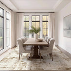 FMFUNCTEX 6x9 Washable Area Rug Brown Beige Neutral Abstract Modern Large Non Slip Carpet for Living Room Bedroom Soft Low Pile Indoor Mat Contemporary Throw Rug for Dining Kitchen Office Nursery
