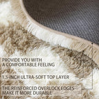 5x7 Area Rugs for Living Room Bedroom, Soft Fluffy Shaggy Bedside Rug, Indoor Floor Carpet for Kids Playroom, Dorms, Nursery Rooms, Home Decor (Camel & White 5'x7')