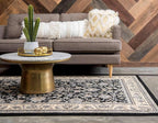 Unique Loom Sialk Hill Collection Area Rug - Washington (7' 1" x 10' Rectangle Black/Gray)