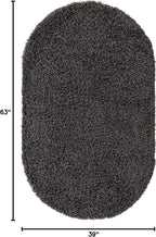 Unique Loom Solid Shag Collection Area Rug (3' 3" x 5' 3" Oval, Graphite Gray)