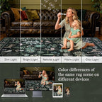 9x12 Area Rugs Living Room Rug: Vintage Washable Rug Floral Soft Carpet Indoor Floor Non-Slip Boho Stain Resistant Large Carpets for Bedroom Kids Nursery Dining Room Farmhouse Home Office Green