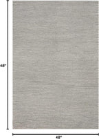 nuLOOM 4 Square Penelope Wool Braided Handmade Area Rug, Light Grey, Solid Rustic Farmhouse Style, For Bedroom, Living Room, Hallway, Entryway