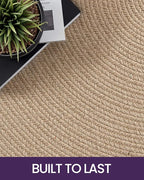 DEXI Round Jute Rug Natural Fiber 6x6, Braided Woven Area Rugs No Shed, Large Soft Neutral Rustic Carpet Mat for Indoor Outdoor Patio Dining Living Room Bedroom Farmhouse, 6ft, Beige