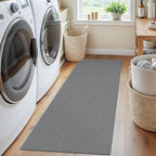 EARTHALL Washable Runner Rug 2x5 Ft Non Slip Runners for Hallways Cotton Rubber Backed Kitchen Runner Braided Indoor Floor Carpet Runners for Entryway, Hallway, Kitchen, Bedroom, Charcoal Gray