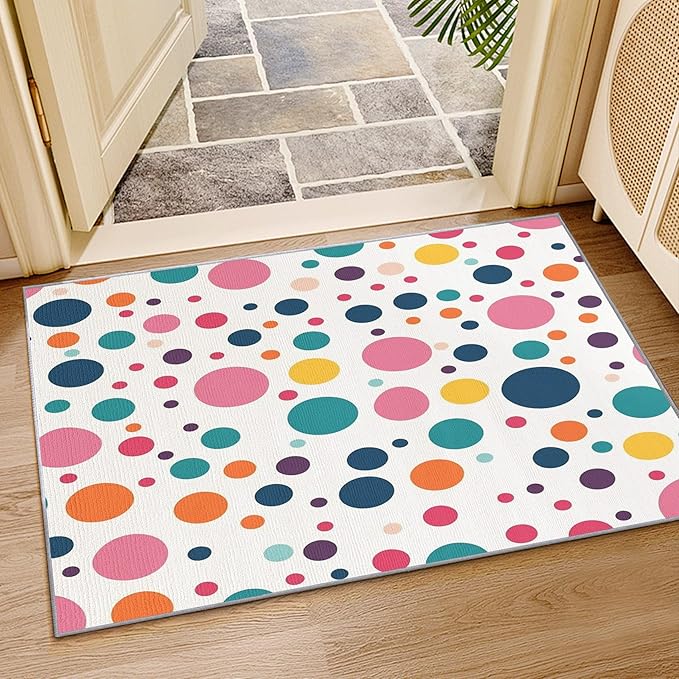 Polka Dots Rugs for Kids Room - 7x9 ft, Polka Dot Rug, Colorful Dots Rugs for Living Room Bedroom, Multicolor Geometric Washable Area Rug Soft Carpet, Kids Nursery Playroom Home Decor & Gifts