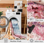 Washable Abstract Rug, 2x3 Small Modern Area Rugs with Non-Slip Rubber Backed for Kitchen, Thin but Soft Throw Carpet Bedroom Entryway Front Door Decor, Galaxy