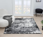 Keen Home Design Area Rugs - 5ft Round Non-Shedding, Abstract Rugs for Kitchen, Living Room, Bedroom, Dining Room, Entryway - Size: 5'3" Square, Abstract Black