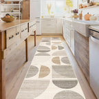 MUJOO Boho Runner Rug Washable,2x8 Area Rugs for Hallways Kitchen Bedroom Entryway Bathroom,Non Slip Carpet Long Mat Indoor,Soft Modern Abstract Bohemian Neutral Beige