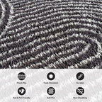 Rugshop Circles Arch Shag Runner Rug Anthracite Dark Gray 2' 3" x 8' Perfect for Hallways, Kitchens, or Behind The Sofa