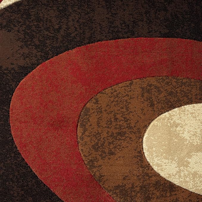 Home Dynamix Tribeca Slade Modern Area Rug, Abstract Brown/Red 5'2"x7'2"