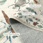 Lahome Insect Kitchen Runner Rugs Non Skid Washable, 2x6 Soft Washable Runner Non Slip, Ultra-Thin Hallway Rug Stain Resistant Carpet for ‎Laundry Bathroom Bedroom(2x6ft,Beige)