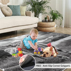 Highland Cattle Rugs for Bedroom - 3x5 Area Rug - Black White Highland Cattle Rugs for Living Room, 3D Natural Landscape Rug, Non-Slip Washable Home Decor Carpet