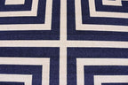 Unique Loom Athens Collection Classic Geometric Modern Border Design Area Rug (8' 0 x 11' 4 Rectangular, Navy Blue/ Beige)