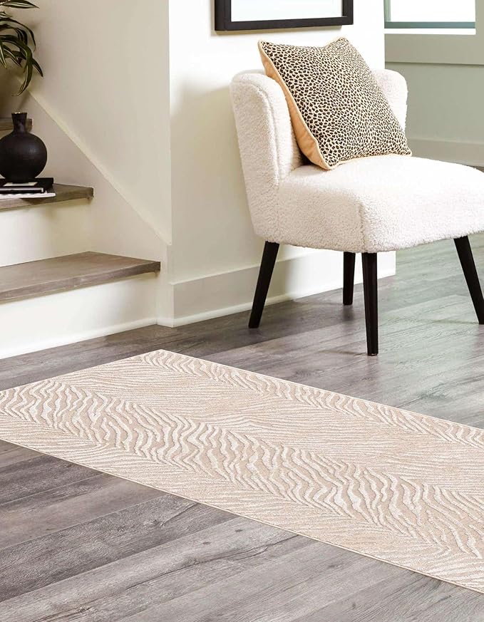 Unique Loom Finsbury Collection Area Rug - Meghan (2' x 6' 1" Runner, Ivory Beige)