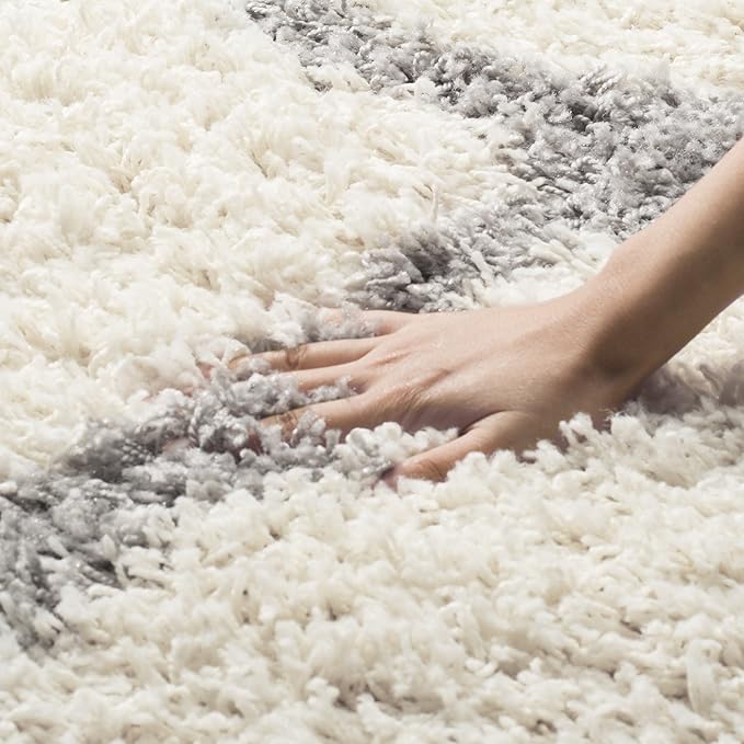 SAFAVIEH Dallas Shag Collection X-Large Area Rug - 11' x 15', Ivory & Grey, Trellis Design, Non-Shedding & Easy Care, 1.5-inch Thick Ideal for High Traffic Areas in Living Room, Bedroom (SGD257F)