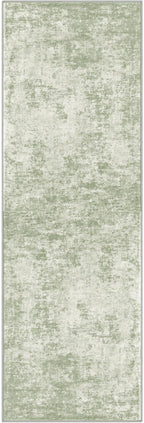 Modern Abstract Runner Rug 2x6, Sage Green Grey Washable Kitchen Runner Non-Slip Soft Hallway Rug Runner Thin Print Faux Wool Carpet for Entryway Bedroom Laundry Room Indoor Home Decor