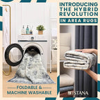 Istana Hallway Runner Rug 2x8 – Navy Entryway Rug -Silk's Soft Touch Runners for Hallways - Stylish Kitchen Runner Rug Non Slip