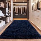 Fluffy Area Rugs for Living Room, Soft Shaggy Carpets for Living Room, Upgrade Anti-Slip Fuzzy Rugs for Kids' Room, Perfect Decor for Modern Home Navy Blue 2x6 Feet