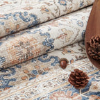 jinchan Area Rug 2x3 Washable Entryway Rug Distressed Orange Multi Vintage Floral Kitchen Print Floor Cover Indoor Doormat Retro Bathroom Living Room Bedroom Office Farmhouse