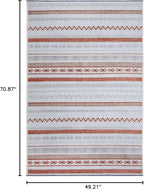 Alfa Rich 4x6 Beige Terracotta Washable Area Rugs for Living Room Bedroom Kitchen Cotton Decor Rug