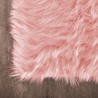 Latepis 5x7 Pink Fluffy Rug for Living Room Faux Sheepskin Fur Rugs Washable Area Rug Bedroom Shaggy Rugs for Sofa Floor for Grils Dorm Room Décor Pink Room Accessories