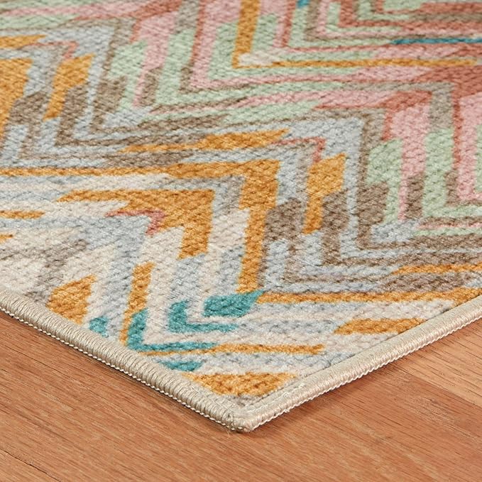 Dash & Albert Seneca Stone Machine Washable Rug, 2 X 3 Feet, Multi Graphic Pattern