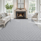 LUMI Washable Area Rug 5x8 for Living Room, Ultra Soft Modern Neutral Rugs with Non Slip Backing, Low Profile Carpet High Traffic for Bedroom, Dining Room, Grey
