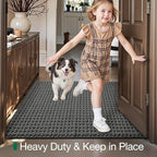 LUMI Washable Door Mat Indoor Entrance 24x36, Dirt Trapper Front Door Mats with Absorbent Interior and Non-Slip Rubber Backing, Entryway Doormat, Grey