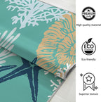 Tritard Coastal Area Rugs Nautical Beach Themed Non-Slip Machine Washable Rugs Modern Floor Carpet for Living Room Bedroom, 5x7, Teal and Turquoise