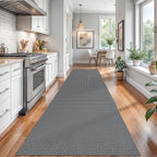 Braided Runner Rug 3x16 Ft Washable Runners for Hallways Non Slip Rubber Backed Kitchen Runners Cotton Long Entryway Runner Indoor, Woven Carpet for Hall Stair Entryway, Dark Grey/Grey