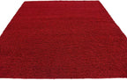 Unique Loom Solid Shag Collection Area Rug (8' Square, Cherry Red)