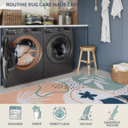Lahome 4x6 Area Rugs for Bedroom - Washable Non-Slip Rugs for Entryway Stain Resistant Ultra-Thin Soft Floor Rug for Office, Boho Botanical Print Non-Shedding Indoor Rugs for Living Room Kitchen